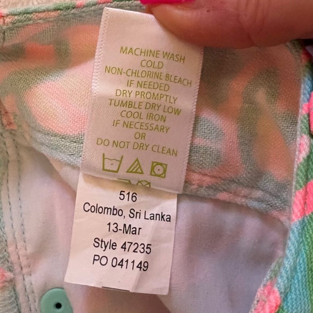 Lilly Pulitzer Worth Skinny Mini Jeans Size 0 Crop Jeans Multi Color - Picture 11 of 13
